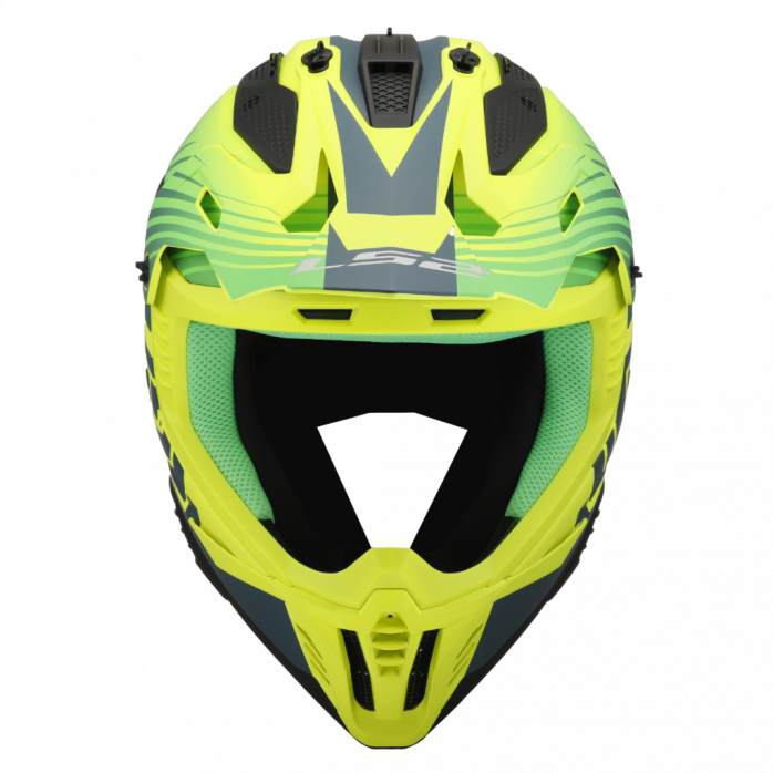 LS2 MX708 FAST II DUCK MH-V GREEN HV YELLOW  šalmas XS