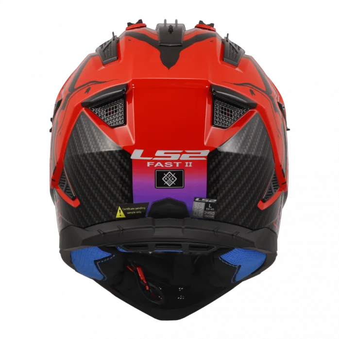 LS2 MX708 FAST II WASH RED šalmas 3XL
