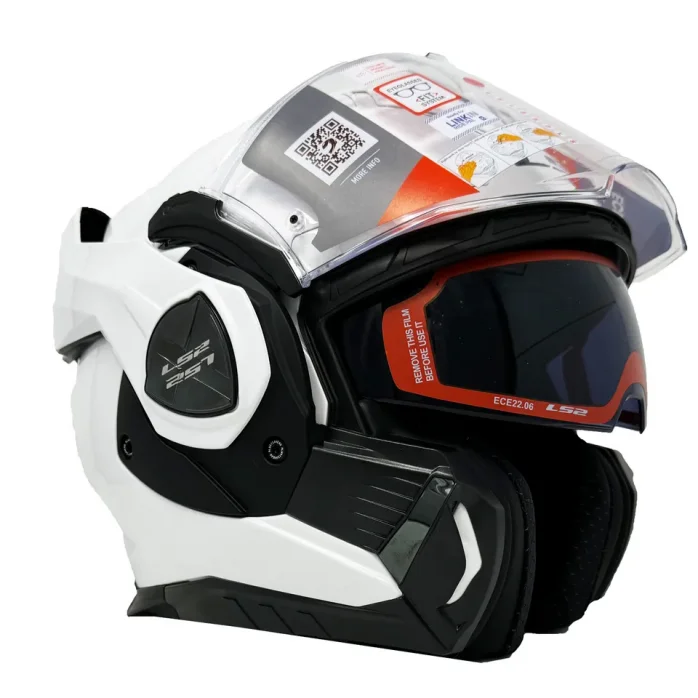 LS2 FF901 ADVANT X SOLID WHITE modulinis šalmas L
