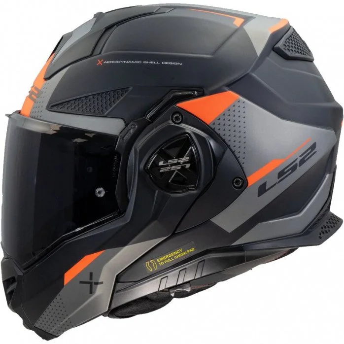 LS2 FF901 ADVANT X OBLIVION M.BLACK TITANIUM modulinis šalmas L