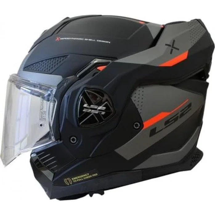 LS2 FF901 ADVANT X OBLIVION M.BLACK TITANIUM modulinis šalmas L