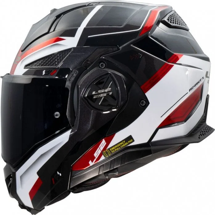 LS2 FF901 ADVANT X SPECTRUM BLACK WHITE RED modulinis šalmas XXL
