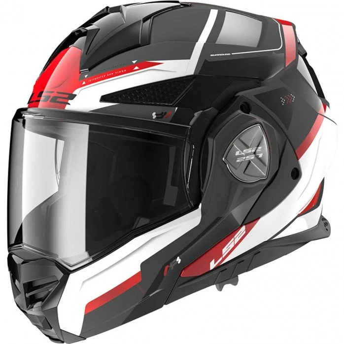 LS2 FF901 ADVANT X SPECTRUM BLACK WHITE RED modulinis šalmas XXL