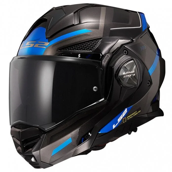 LS2 FF901 ADVANT X SPECTRUM BLACK TITAN.BLUE modulinis šalmas L