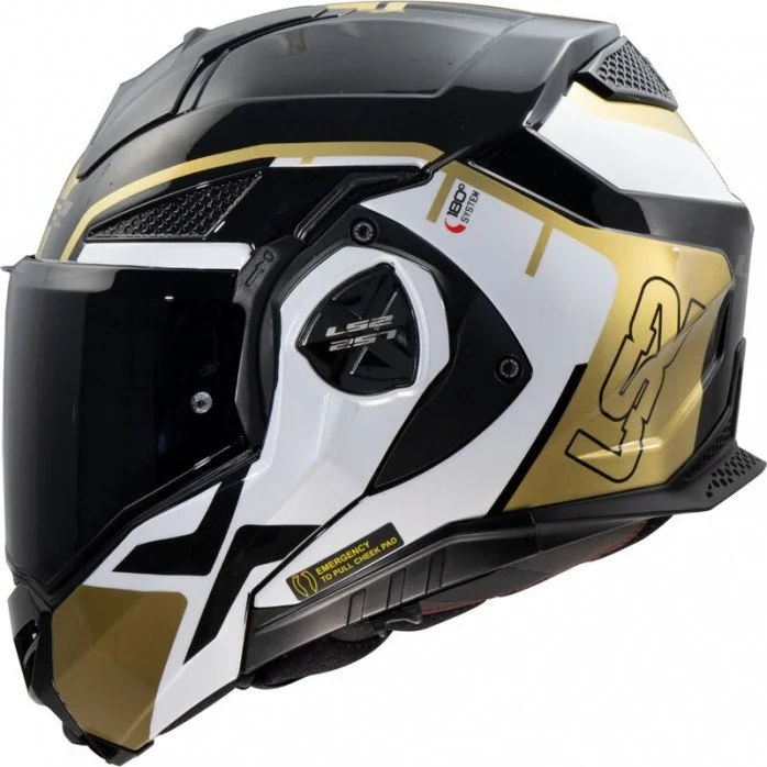 LS2 FF901 ADVANT X METRYK BLACK GOLD modulinis šalmas XS