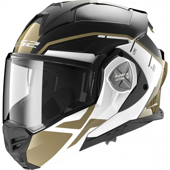 LS2 FF901 ADVANT X METRYK BLACK GOLD modulinis šalmas XS