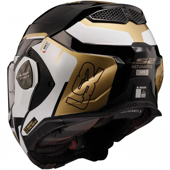 LS2 FF901 ADVANT X METRYK BLACK GOLD modulinis šalmas XS