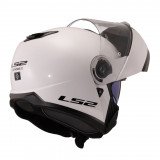 LS2 FF908 STROBE II GLOSS WHITE MODULINIS ŠALMAS XXL