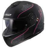 LS2 FF908 STROBE II LUX M.BLACK PINK MODULINIS ŠALMAS L