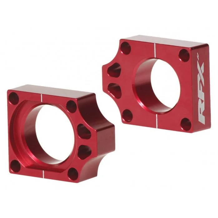 RFX Pro galinės ašies reguliavimo blokai Raudona Honda CR125/250 02-07 CRF250/450 02-08 CRFX250/450