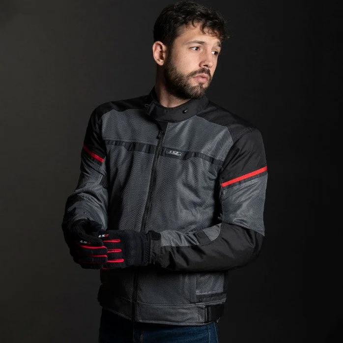 LS2 RIVA neperšalmpama vasarinė vyriška motociklisto striukė - juoda/pilka XXL