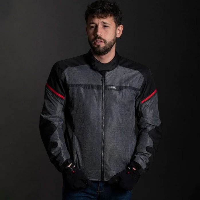 LS2 RIVA neperšalmpama vasarinė vyriška motociklisto striukė - juoda/pilka XXL