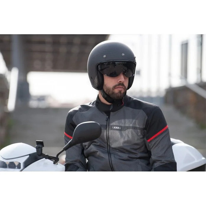 LS2 RIVA neperšalmpama vasarinė vyriška motociklisto striukė - juoda/pilka XXL