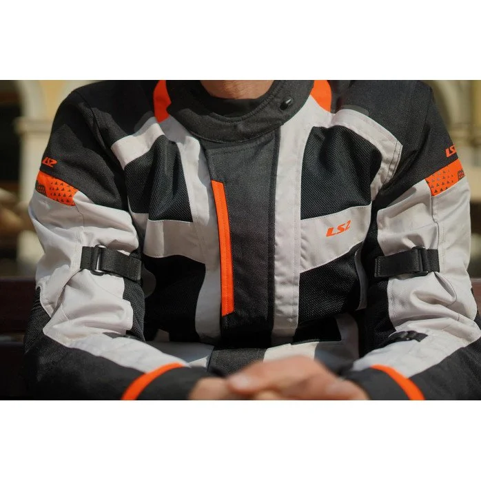 LS2 SCOUT vyriška motociklisto striukė - juoda/pilka/oranžinė XXL