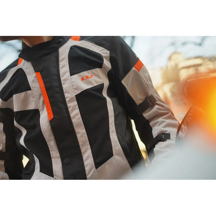 LS2 SCOUT vyriška motociklisto striukė - juoda/pilka/oranžinė XXL