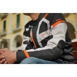 LS2 SCOUT vyriška motociklisto striukė - juoda/pilka/oranžinė 5XL