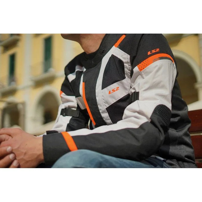 LS2 SCOUT vyriška motociklisto striukė - juoda/pilka/oranžinė XXL
