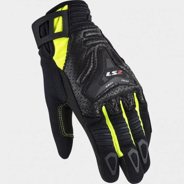 LS2 ALL TERRAIN MOTERIŠKOS TEKSTILINĖS PIRŠTINĖS JUODA/GELTONA L