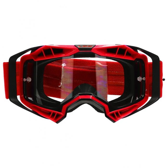 LS2 AURA ENDURO SERIES MOTOKROSO AKINIAI SU SKAIDRIU STIKLIUKU - RAUDONA