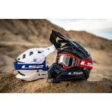 LS2 AURA ENDURO SERIES MOTOKROSO AKINIAI SU SKAIDRIU STIKLIUKU - RAUDONA