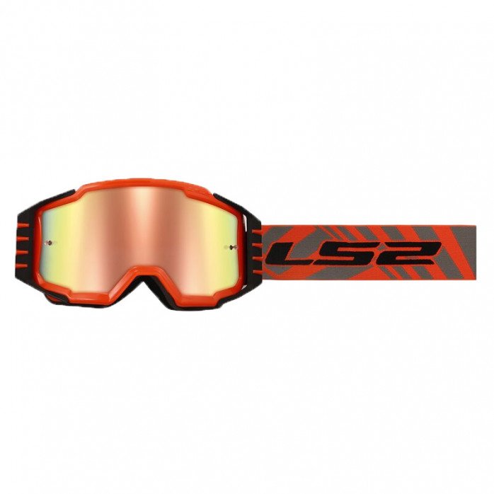 LS2 CHARGER PRO motokroso akiniai su iridiniu stikliuku - orandžinė