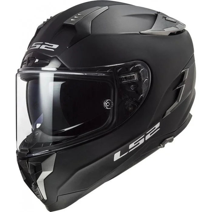LS2 FF327 CHALLENGER SOLID UŽDARAS MATINIS JUODAS ŠALMAS M