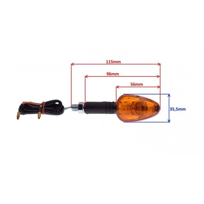 Universalus posūkio žibintas su oranžiniu stikliuku  BA15S ( 12V 10W ) E11 M10 x 1.25