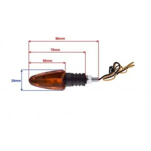Ovalus posūkio žibintas (oranžiniu stikliuku) 12V 10W M8 x 1.25 240mm