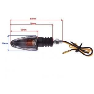 Ovalus posūkio žibintas (skaidriu stikliuku) 12V 10W M8 x 1.25 240mm