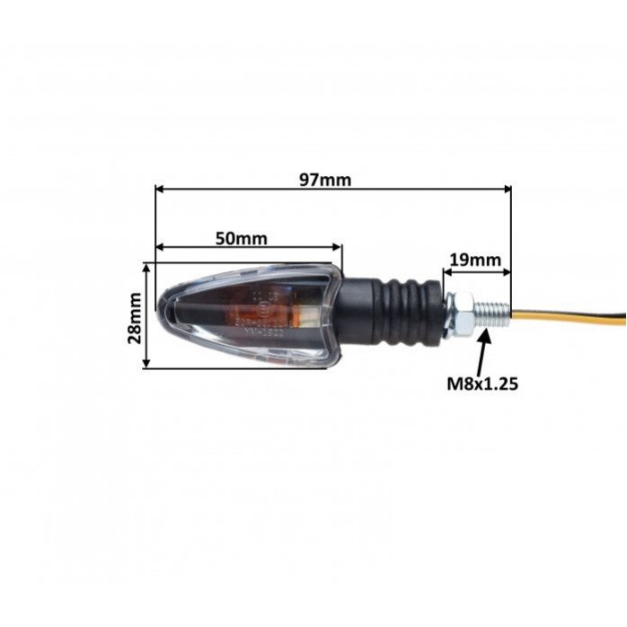 Univrsalus Skaidrus Posūkių Žibintas  BA9S ( 12V 23W )  M8 x 1,25