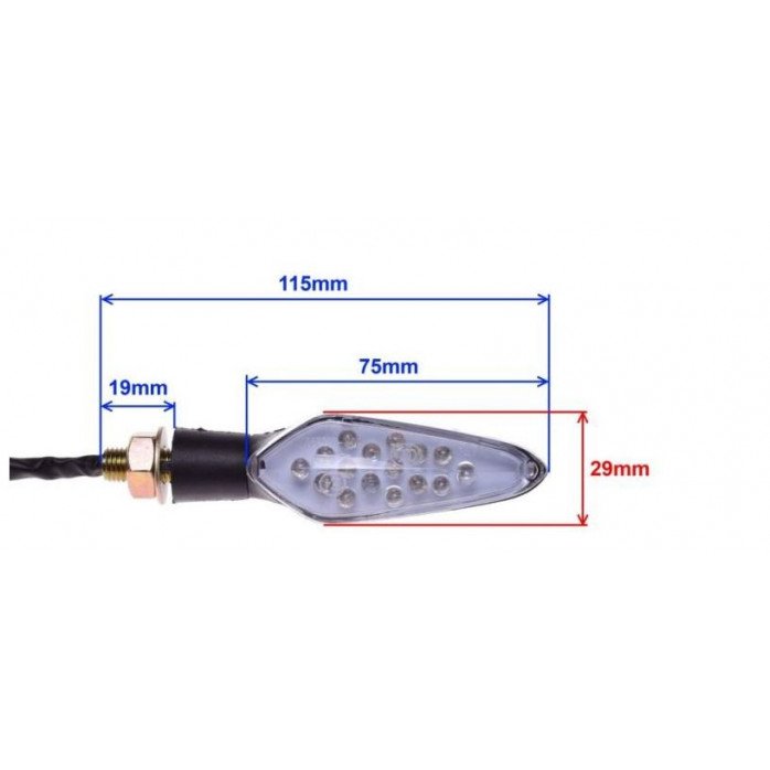 WM Posūkio žibintas, CLEAR LENS, LED 12V 1W CN, PAIR