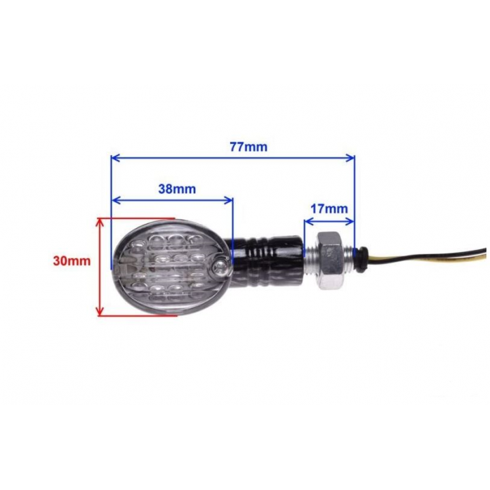 WM Posūkio žibintas CLEAR LENS, LED, CARBON-LOOK, LH