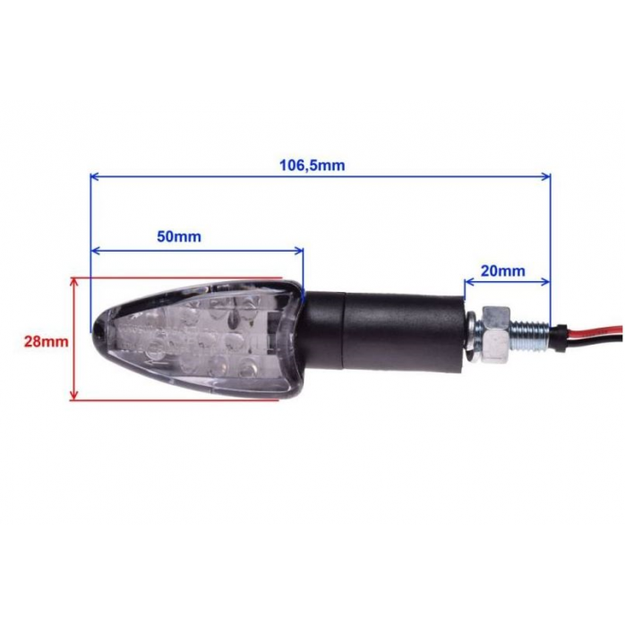 WM Posūkio žibintas BLACK CLEAR LENS, LED, BLACK