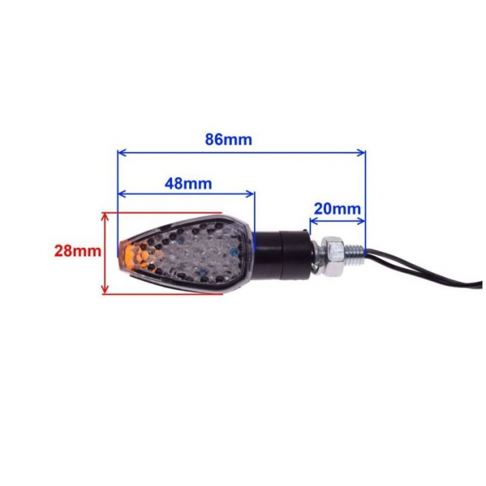 WM Posūkio žibintas , BLACK, CLEAR LENS,+AMBER LED
