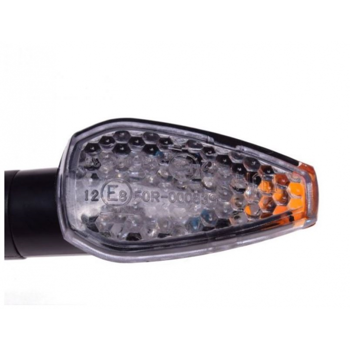 WM Posūkio žibintas , BLACK, CLEAR LENS,+AMBER LED