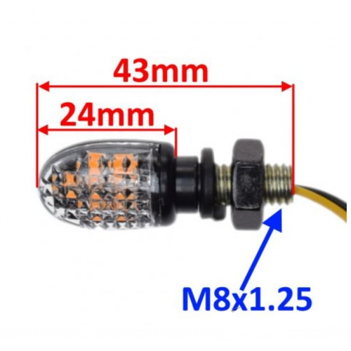 Led Mini posūkių žibintų komplektas M8 - AM1460B