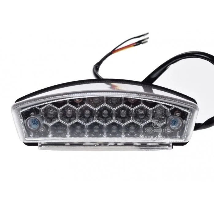 Universalus LED galinis žibintas su numerio apšvietimu (skaidrus) M6x1.0 162x85x62mm