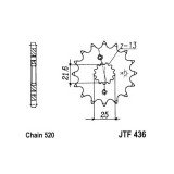 JT SPROCKETS Priekinė žvaigždutė 14T 520 APRILIA RS SUZUKI RG RGV 250 1983-2004