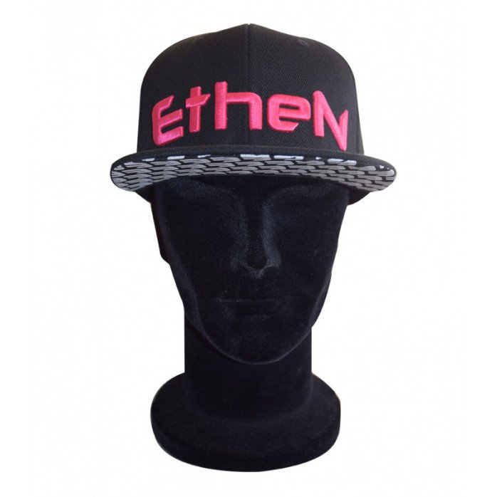 ETHEN CAP02 Kepurė su snapeliu juoda/rožinis logo vienas dydis