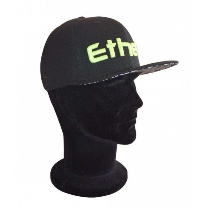 ETHEN CAP04 Kepurė su snapeliu juoda/geltonas logo vienas dydis