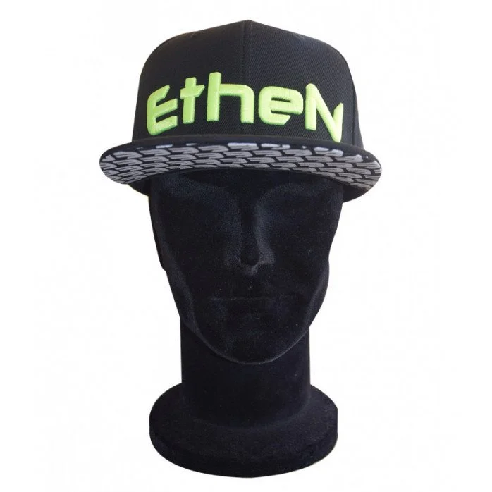 ETHEN CAP04 Kepurė su snapeliu juoda/geltonas logo vienas dydis