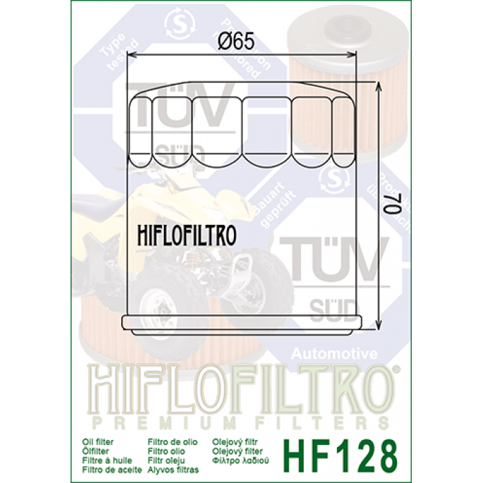 HIFLO FILTRO ALYVOS, TEPALO FILTRAS HF128 KAWASAKI KAF, MULE 300/400/620 1991-2014
