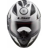 LS2 ŠALMAS FF353 RAPID BOHO UŽDARAS ŠALMAS BALTA JUODA ROŽINĖ L