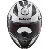 LS2 ŠALMAS FF353 RAPID BOHO UŽDARAS ŠALMAS BALTA JUODA ROŽINĖ L