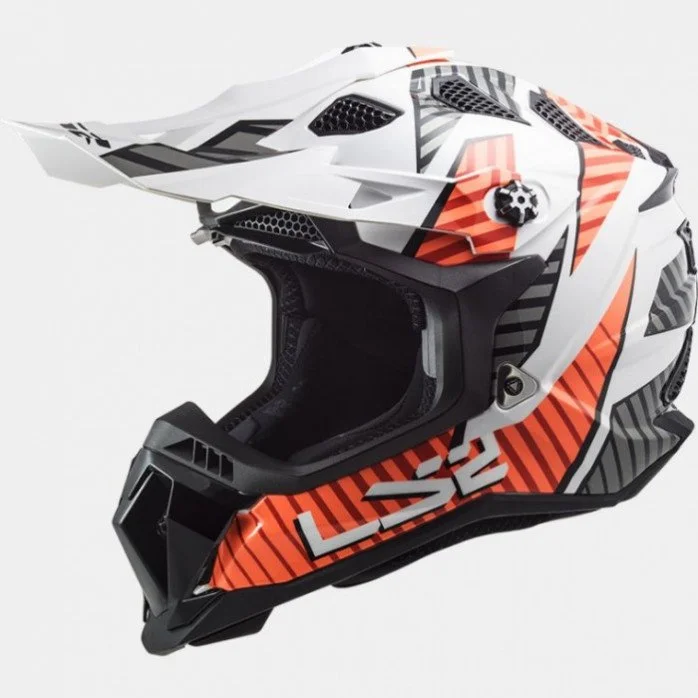 LS2 ŠALMAS MX700 SUBVERTER ASTRO BLIZGUS BALTA ORANŽINĖ XXL