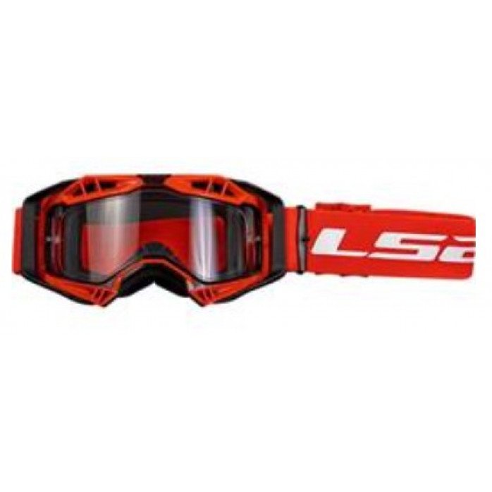 AURA GOGGLE BLACK RED WITH CLEAR VISOR