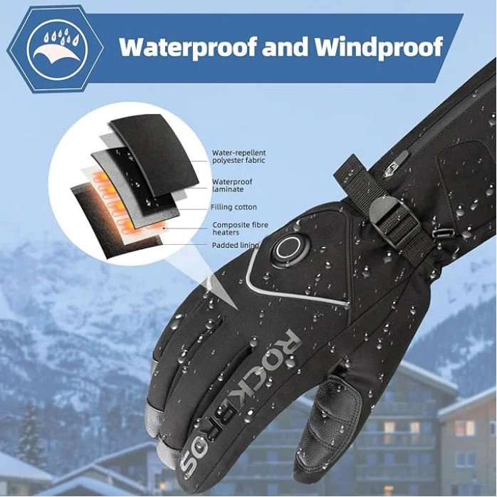 Rockbros Heated šildomos pirštinės - juoda - L Rockbros Heated šildomos pirštinės - juoda - L