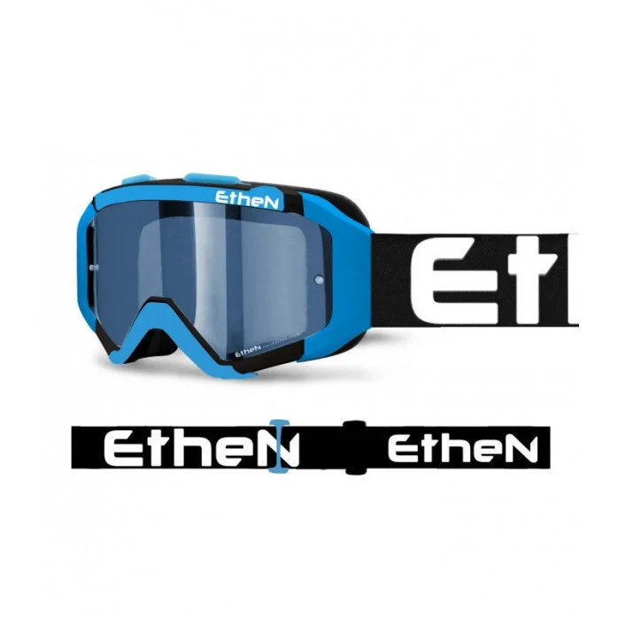 ETHEN MX05109 05R MOTOKROSO AKINIAI JUODA/MĖLYNA BALTAS LOGO 50MM