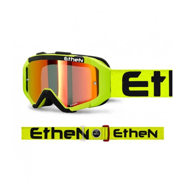 ETHEN MX0599 05R MOTOKROSO AKINIAI GELTONA JUODAS LOGO 50MM