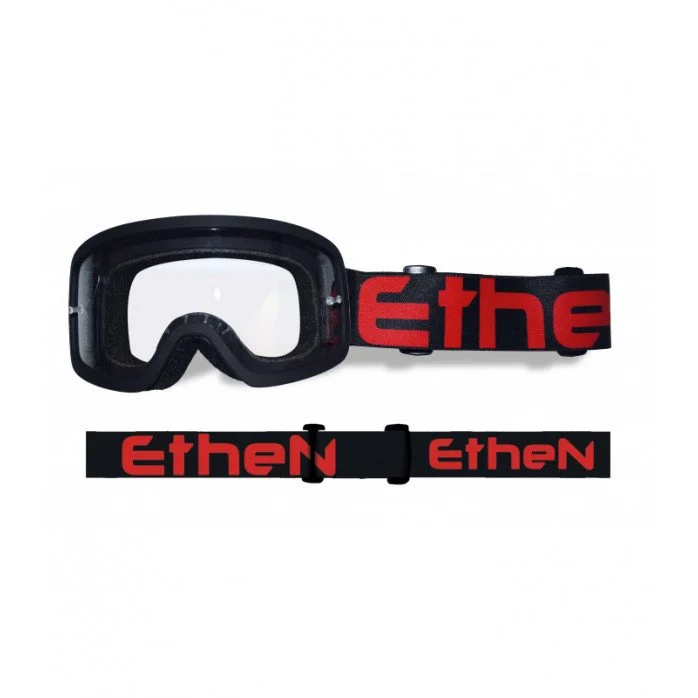 ETHEN MX6504 MASCHERA BIMBO VAIKIŠKI MOTOKROSINIAI AKINIAI JUODA RAUDONAS LOGO